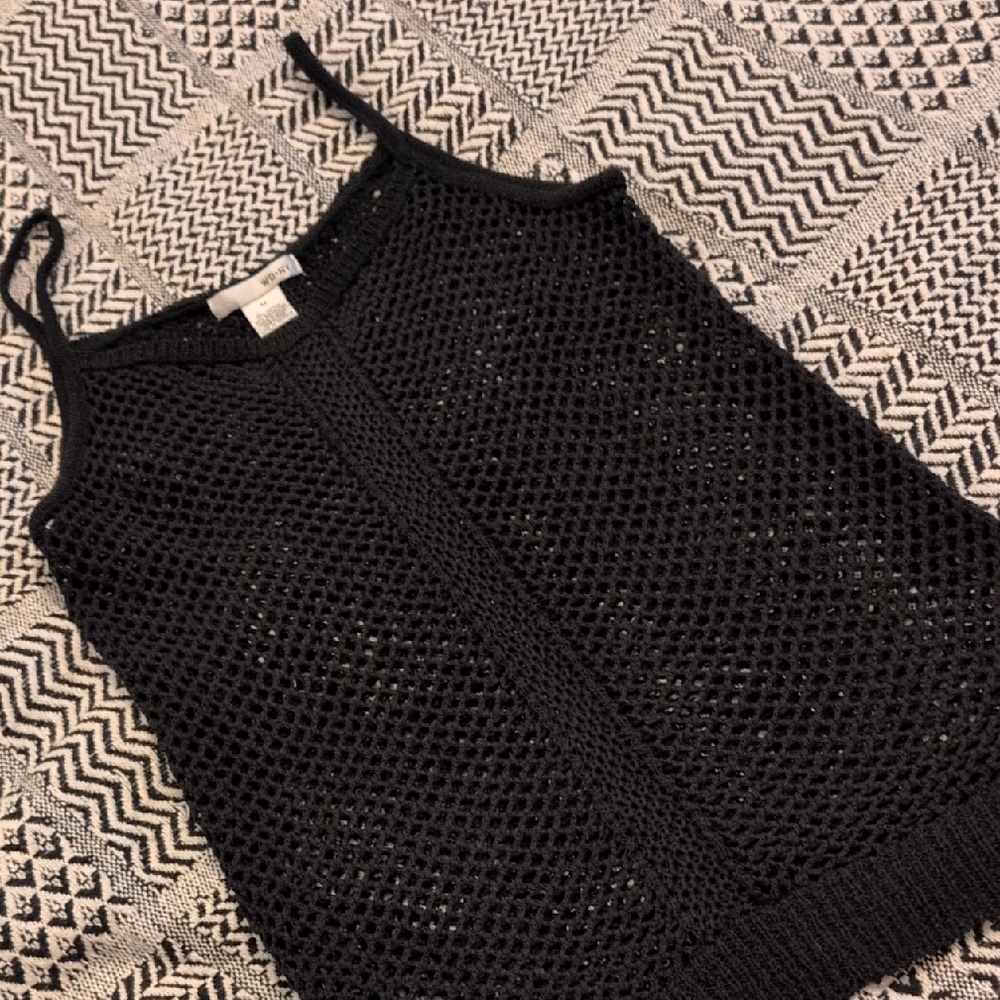 WD.NY Elegant Black Crochet Top